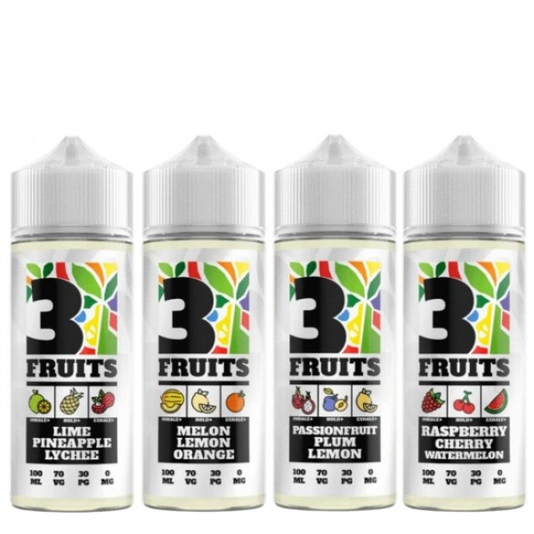 3 Fruits Eliquid Shortfills 120ml